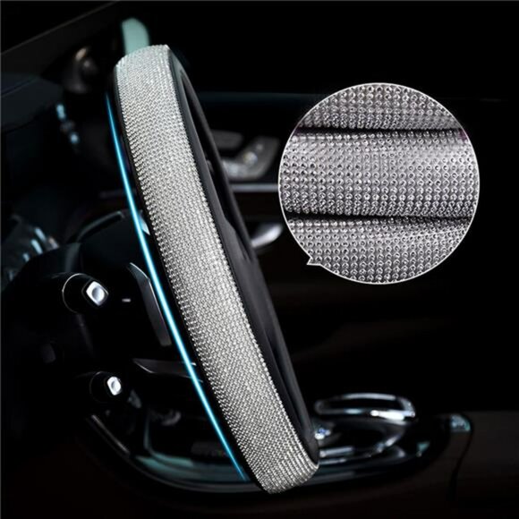 Rhinestone Crystal Bling Diamond Steering Wheel Covers Cool Car Accessories Gift - Picture 4 of 4